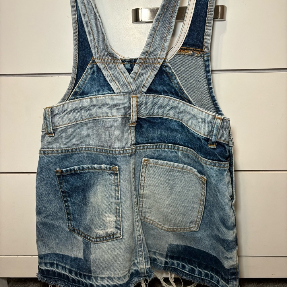 Free People The Patchwork Jumper Light Denim - image 7